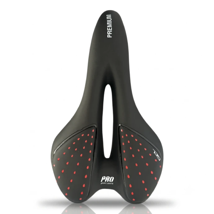 Premium Royal gel bicycle saddle – black – 270 × 160 mm