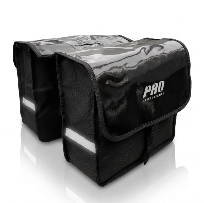 Double 32-litre bicycle bag – black – e-bike
