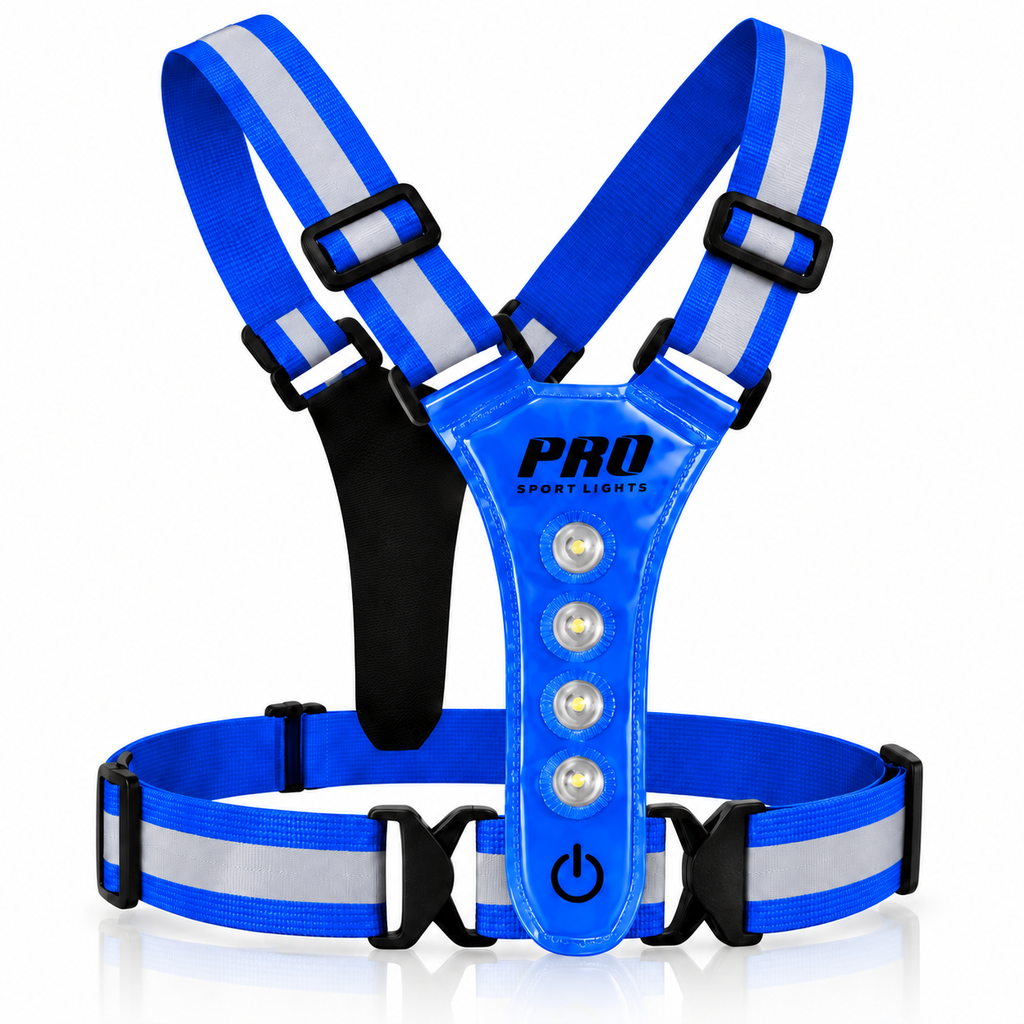 Pro Sport Lights LED safety vest with 8 LEDs – blue