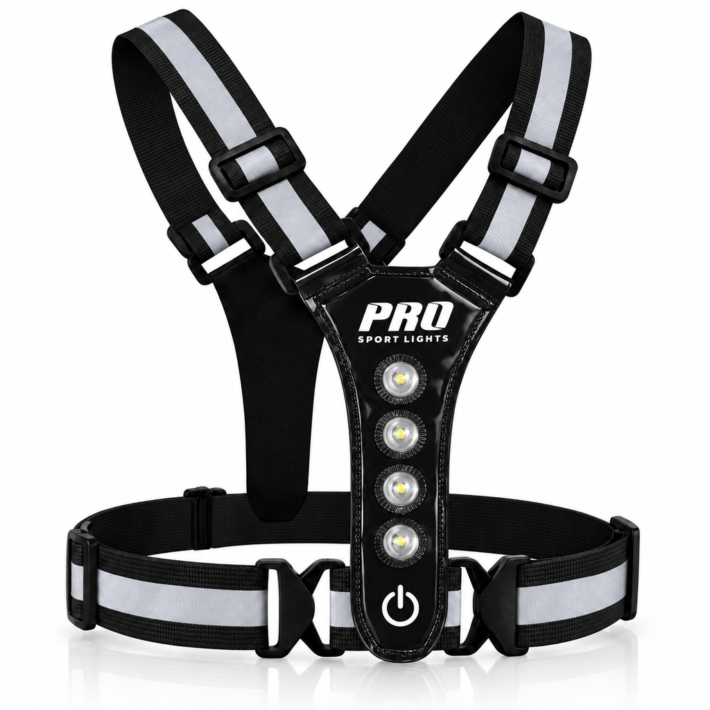 Pro Sport Lights LED safety vest with 8 LEDs – black