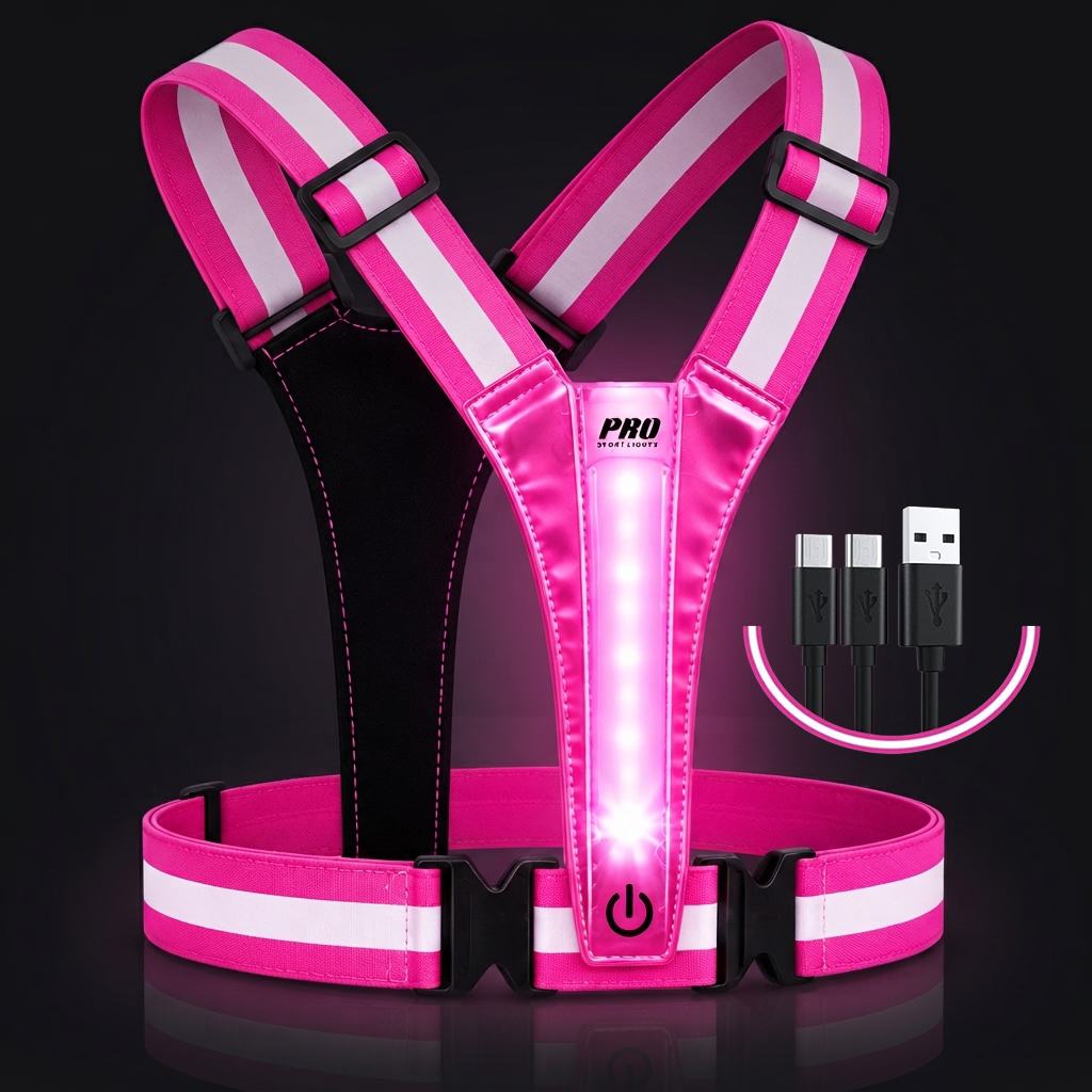 LED safety vest with LED strips