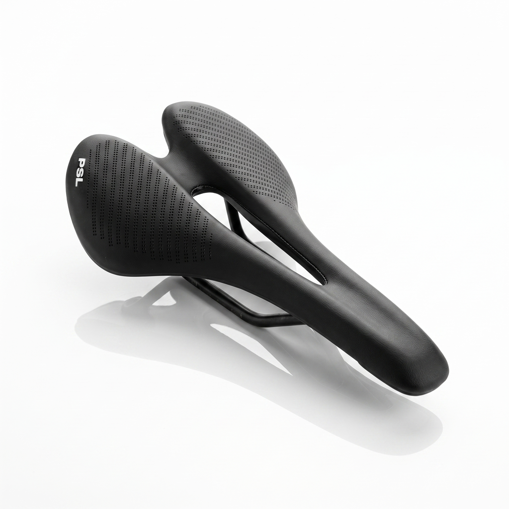 Black carbon bicycle saddle 270 × 143 mm