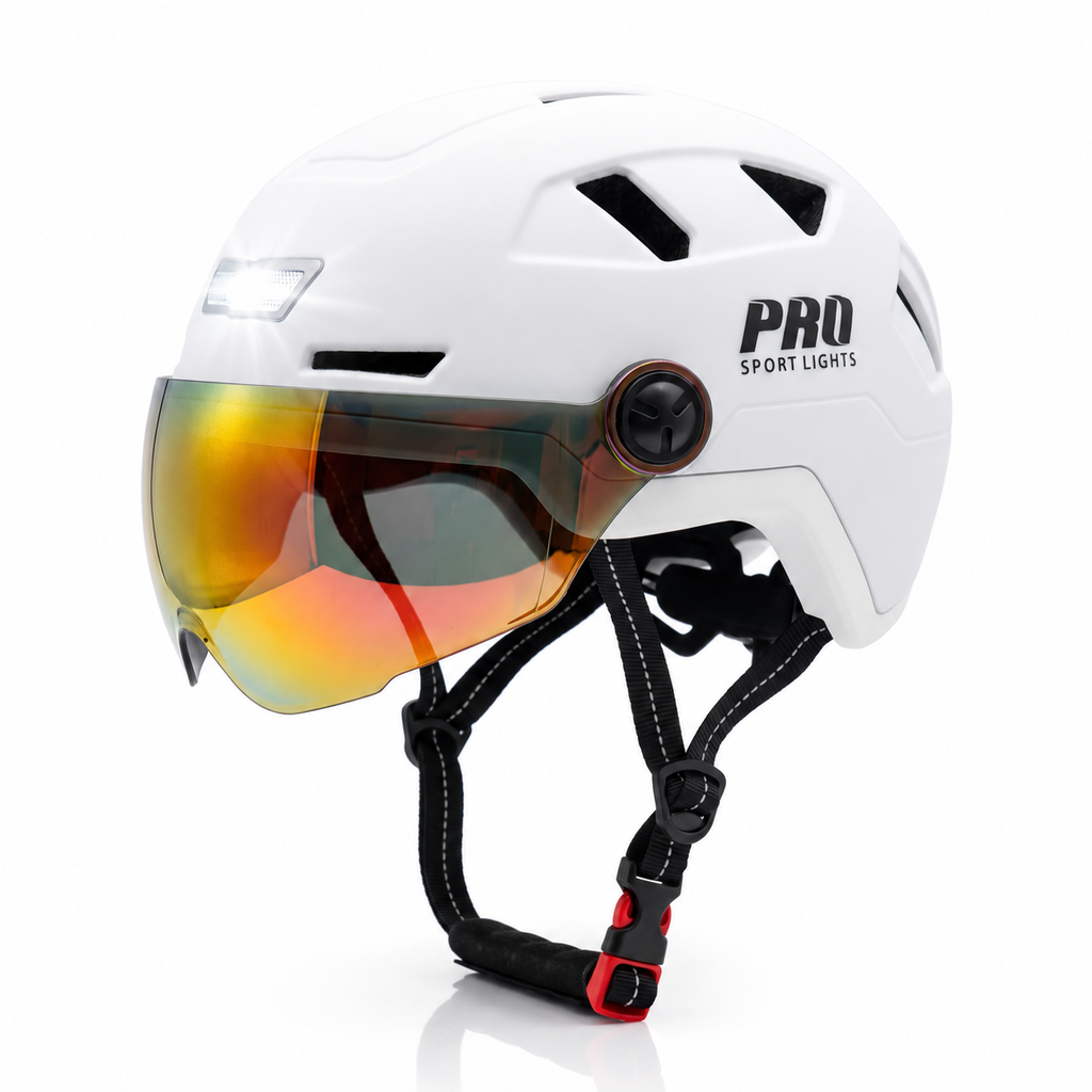 ICE bicycle helmet with ear warmers – white